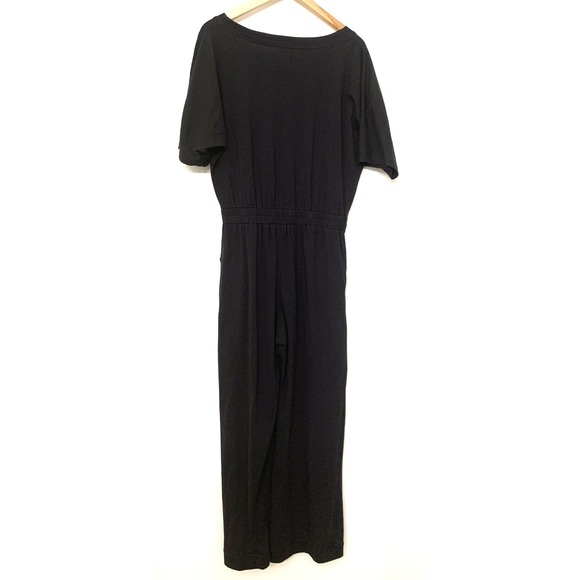 Pact Jumpsuit Womens Size Small Drawstring Waist Short Sleeve Casual Black - Picture 2 of 11